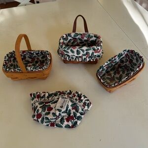 🎄 Longaberger Christmas Holly Basket Collection